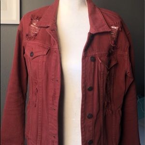 brown/orange jean jacket